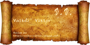 Valkó Viktor névjegykártya